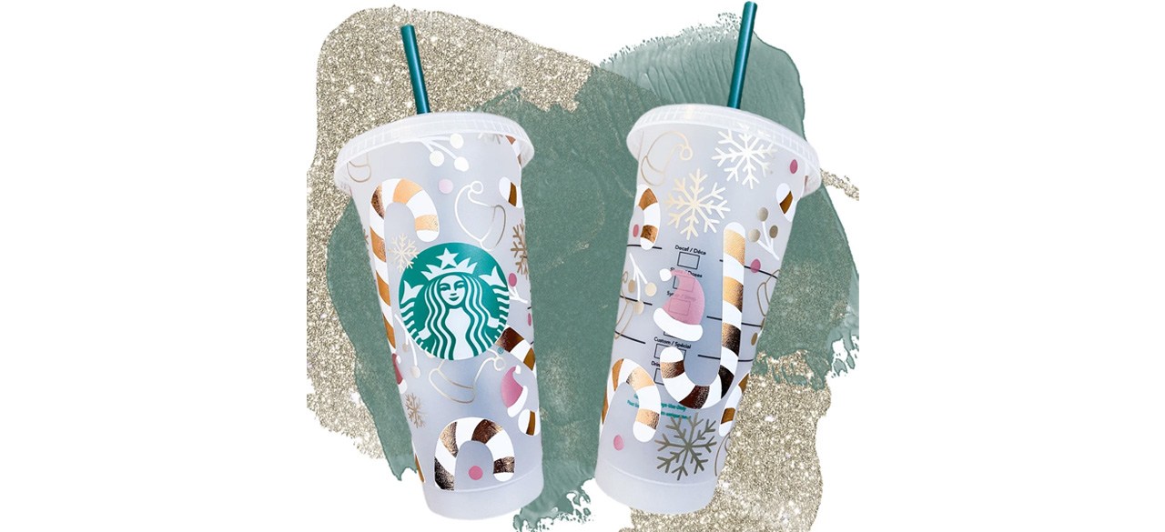 Candy Cane Starbucks Stocking Reusable Cold Cup